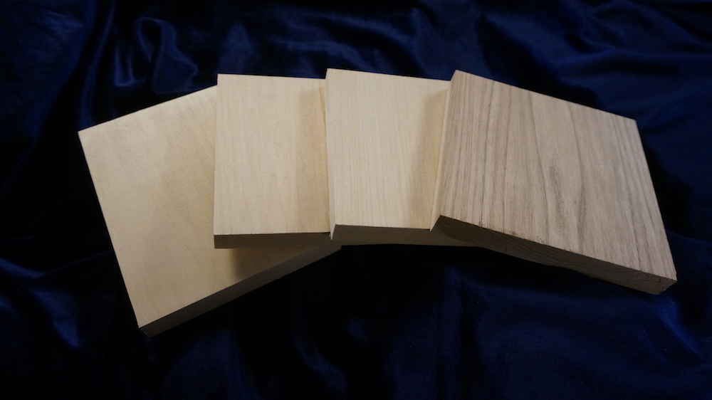 4 pieces of carving wood used for the Free beginner lessons – Mary May's  School of Traditional Woodcarving
